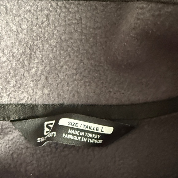 Salomon Men's Black and Gray Zip-Up Sweater - large - Picture 2 of 10